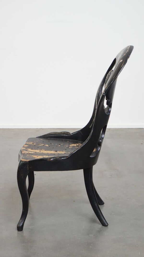 Chaise décorative en nacre de style chinoiserie anglaise du XIXe siècle