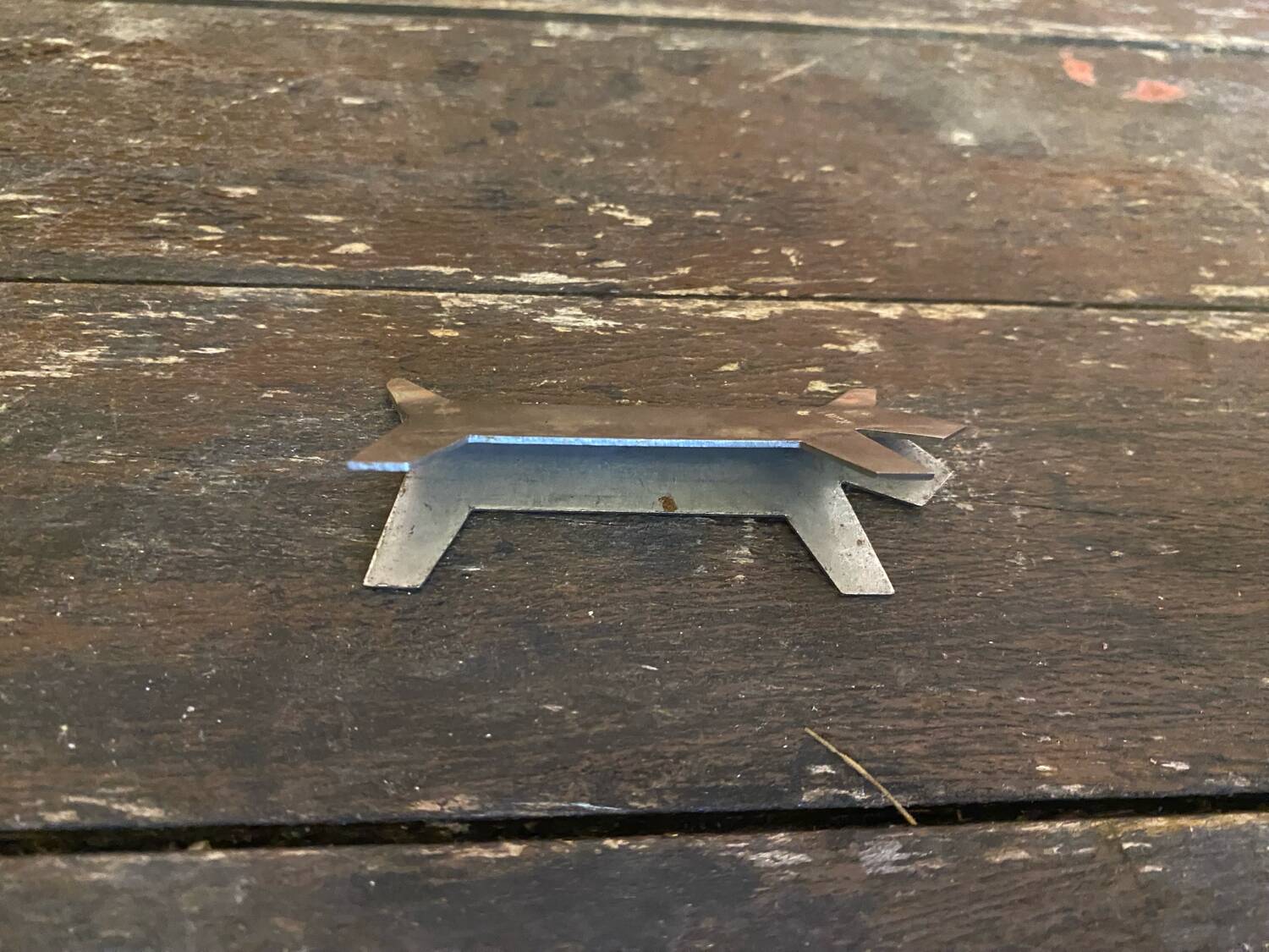 Set of 6 Vintage Stainless Steel Dog-Shaped Knife Rests Art Deco France