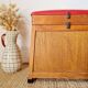 Vintage fisherman’s chest – Work stool with faux leather seat