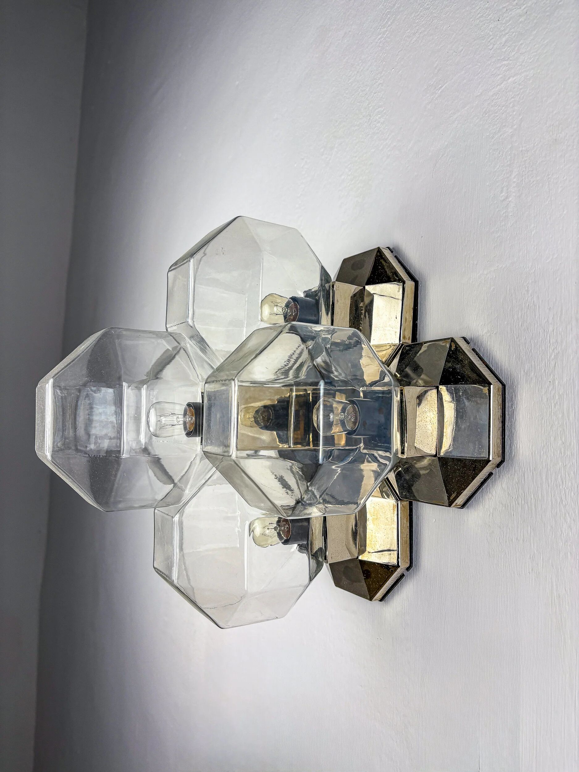 Large modular wall or ceiling lamp by Motoko Ishii for Staff, 5 lights, 1970s
