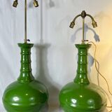 Pair of large gourd-shaped lamps