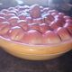 Vintage dessert plate in glazed ceramic with strawberry design, 1950s-1970s.