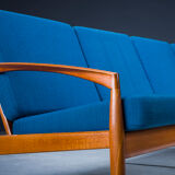 Model 121 Paper Knife Easy Chairs and Sofa by Kai Kristiansen for Magnus Olesen, 1960s, Set of 3