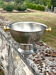 Large Aluminium Champagne Ice Bucket with Gold Tone Handles