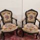 Paire de fauteuils style Louis XV en bois noirci, vers 1850