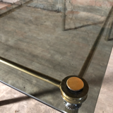 Glass and brass coffee table