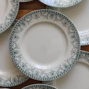 10 flat plates in iron earth "Wilbur" Moulin des Loups and Hamage early twentieth century