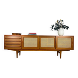 Vintage teak sideboard with rattan doors and drawers – Scandinavian design