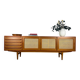 Vintage teak sideboard with rattan doors and drawers – Scandinavian design