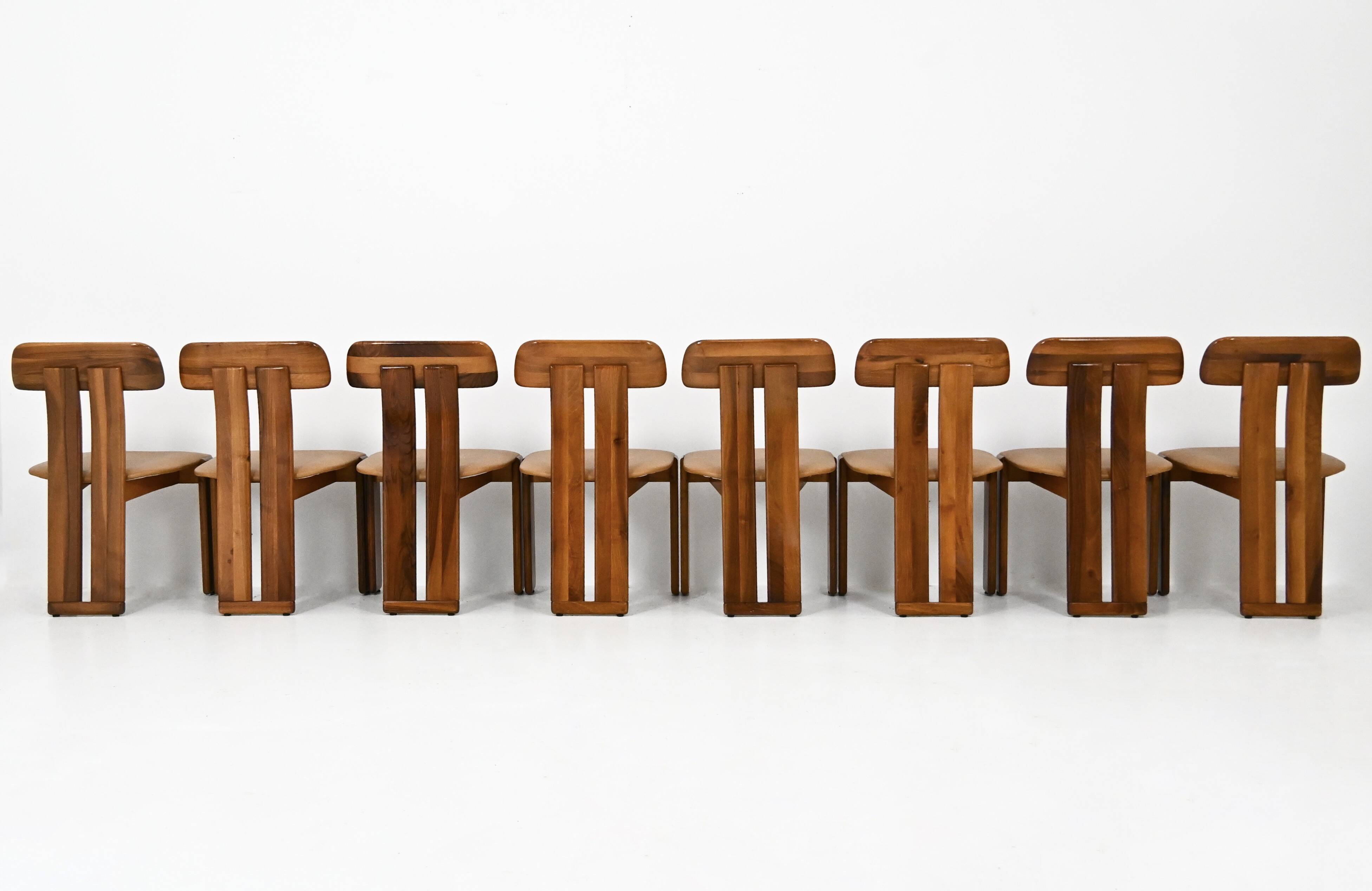 8 "Sapporo" chairs by Mario Marenco for Mobilgirgi, 1970s