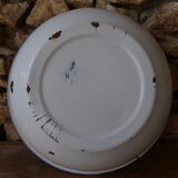 Enamelled sheet metal basin floral decoration