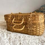 Vintage rattan suitcase