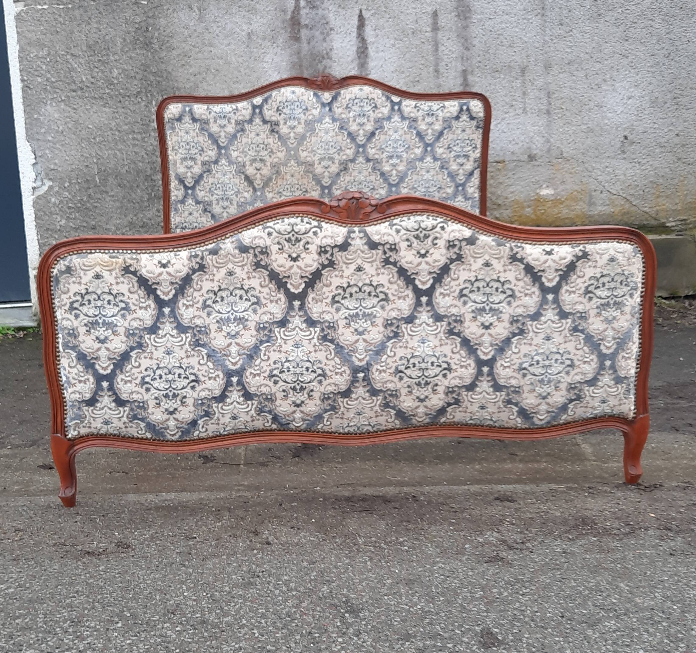 Louis XV style upholstered bed