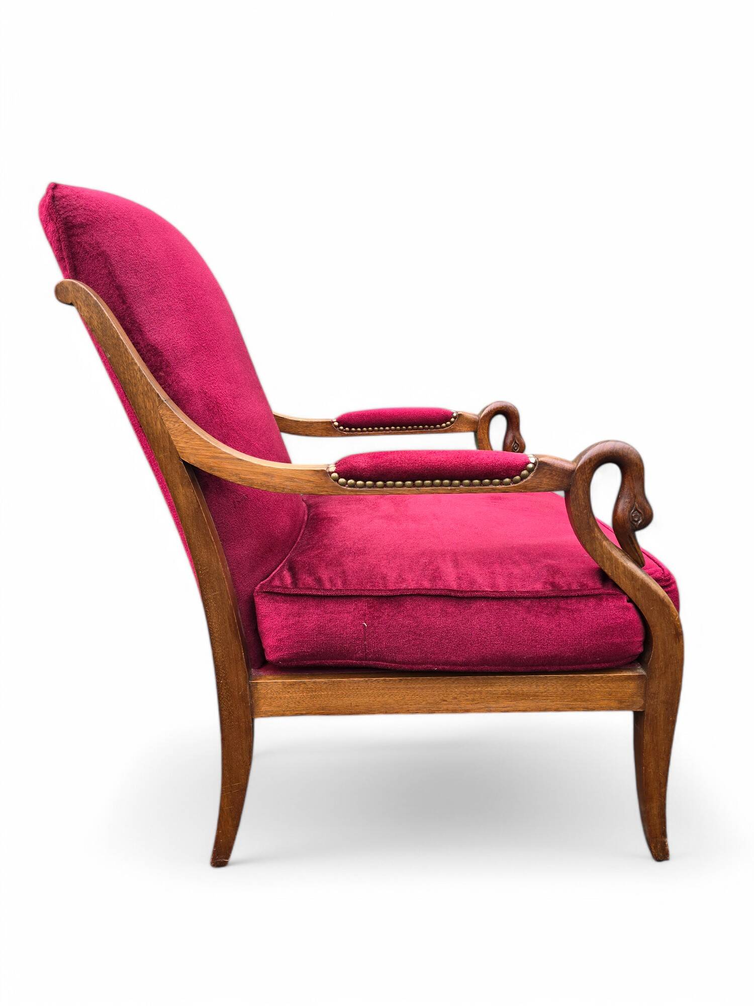 Paire de fauteuils anciens accoudoirs têtes de cygnes