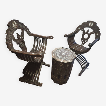 Ancient Syrian crafts folding chairs and tables