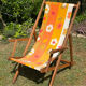 Vintage "Flower Power" Deckchair – 1970s Floral Fabric