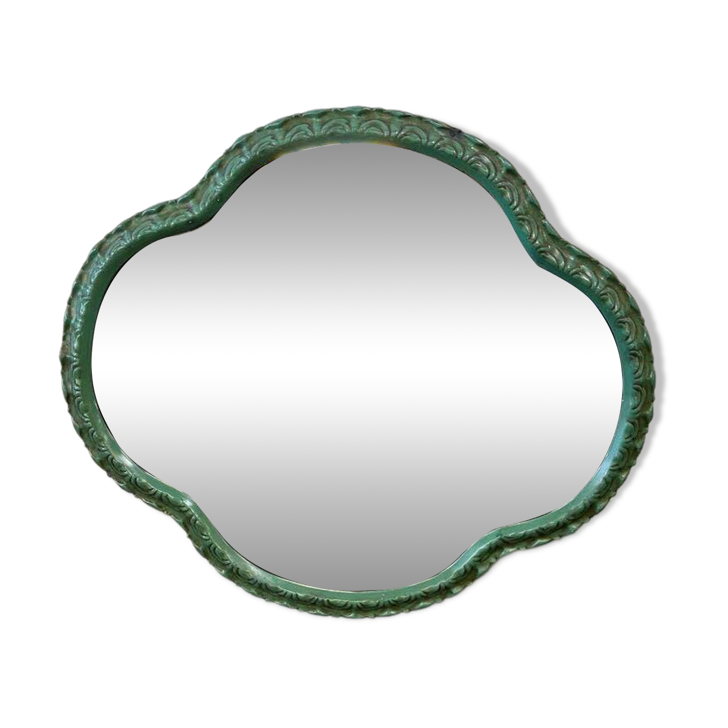 Vintage green organic wall mirror