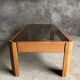 Coffee table in light wood and smoked glass, 1980s