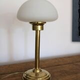 Vintage opaline brass table lamp