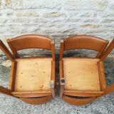 Maison Regain chairs in elm and leather