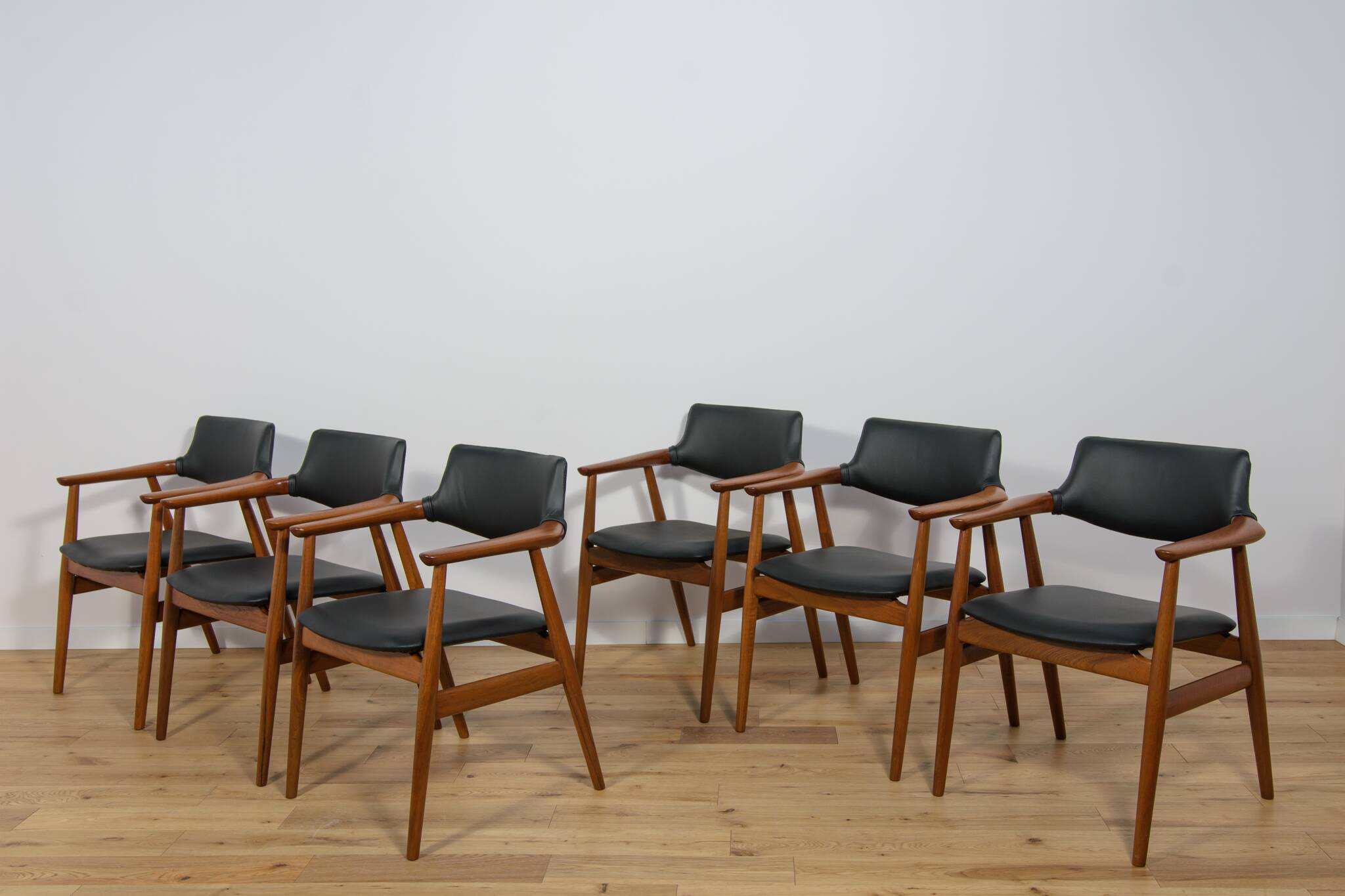 Mid century Teak Dining Chairs Model GM11 by Svend Åge Eriksen for Glostrup, 1950s, Set of 6