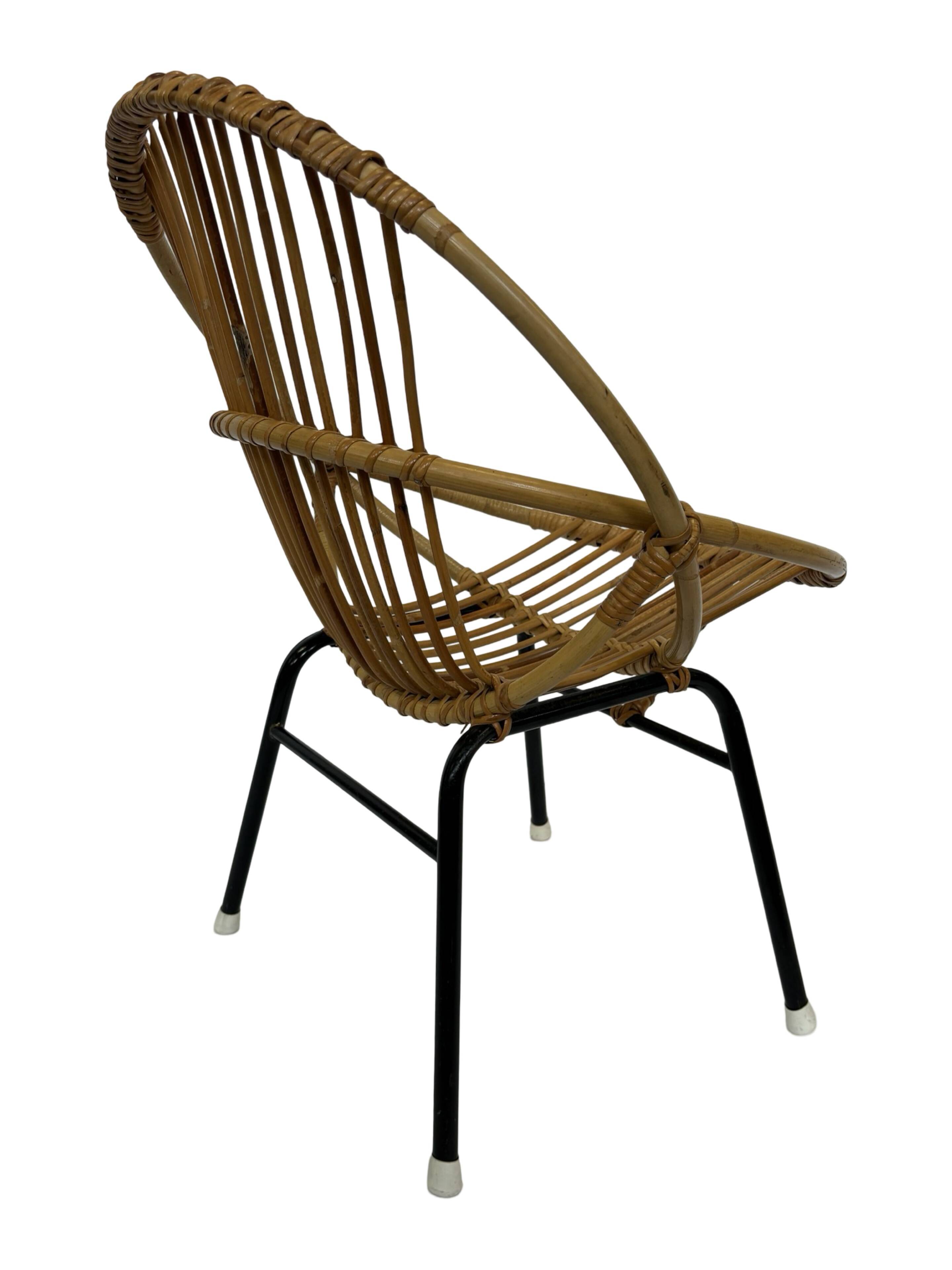 Chaise en rotin de Dirk van Sliedregt Rohe Noordwolde 1960 aux Pays-Bas