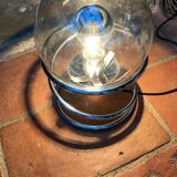 Lampe posé en métal, chromé, verre space Age 70