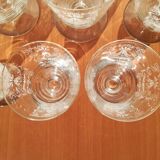Set of 12 engraved Bohemian Crystal Glasses