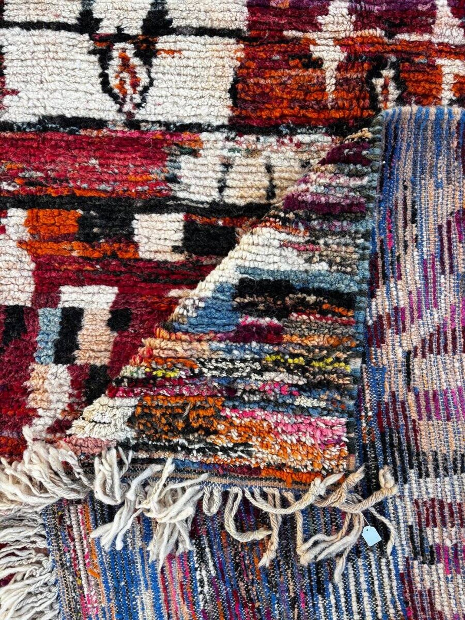 Multicoloured Moroccan Berber rug for the living room.