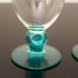 Lot de 4 verres à pied verts, made in france, by luminarc