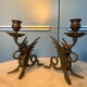 Pair of chimera candlesticks