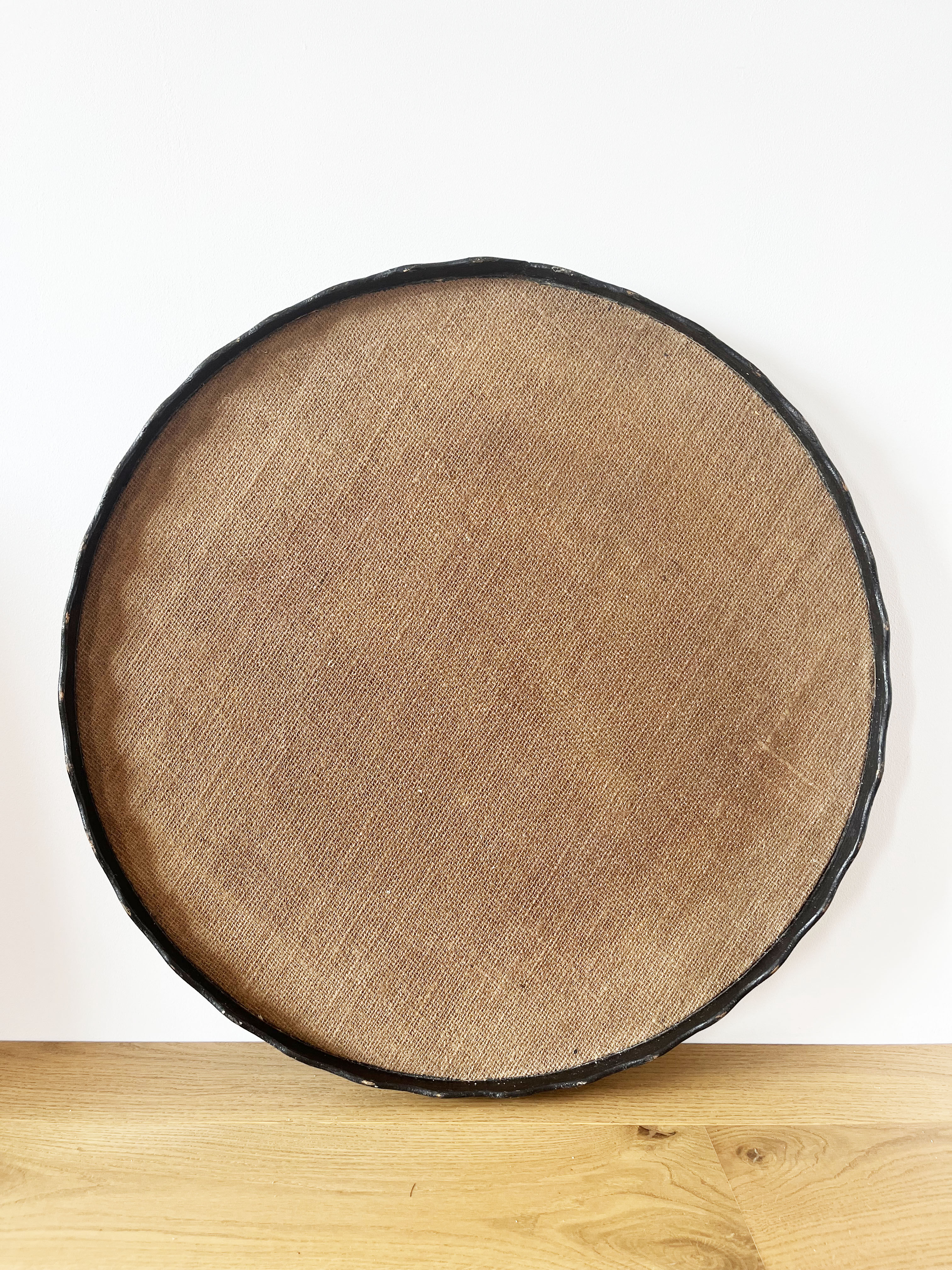 Set of 3 large vintage patinated wooden trays