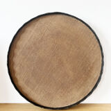 Set of 3 large vintage patinated wooden trays