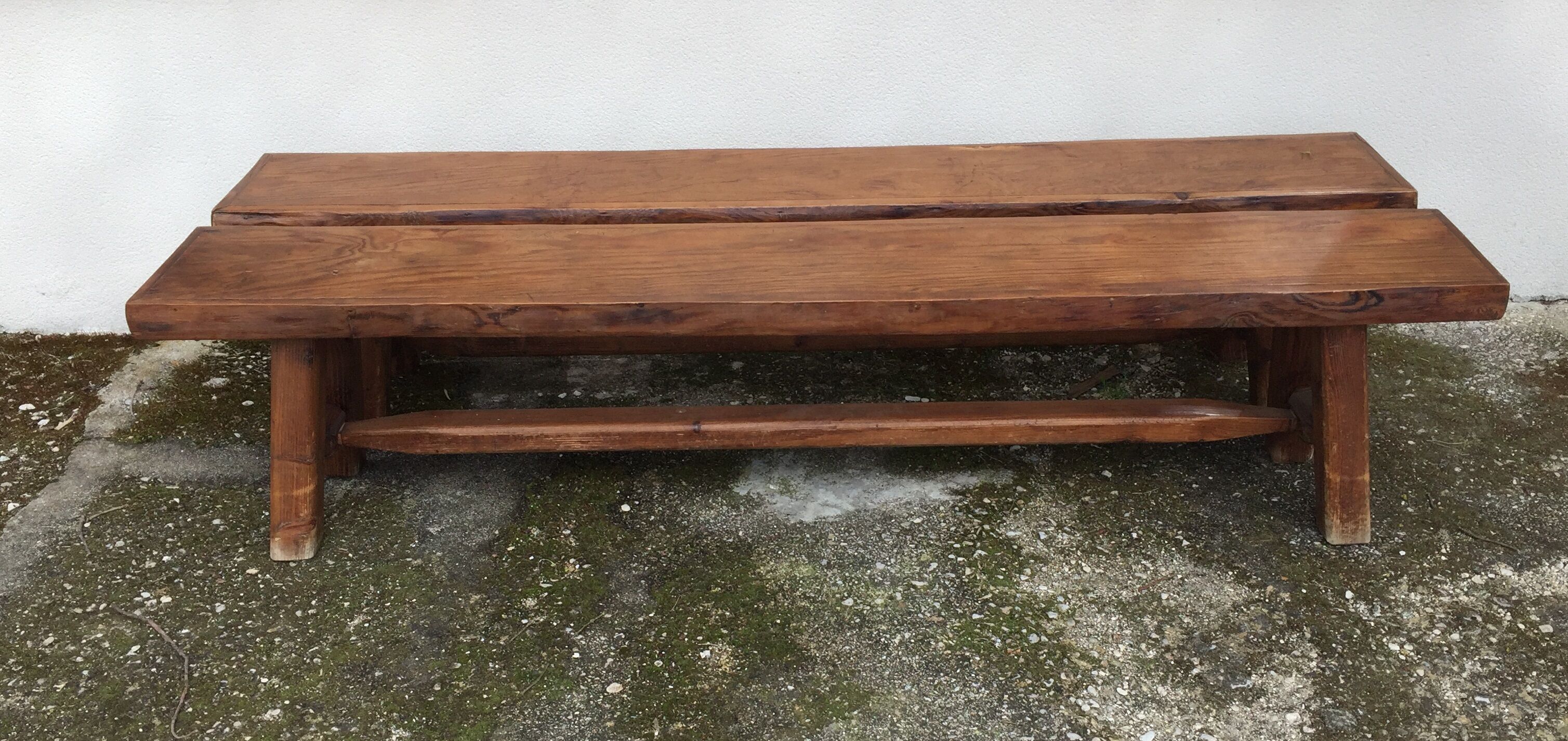 2 old benches of farm