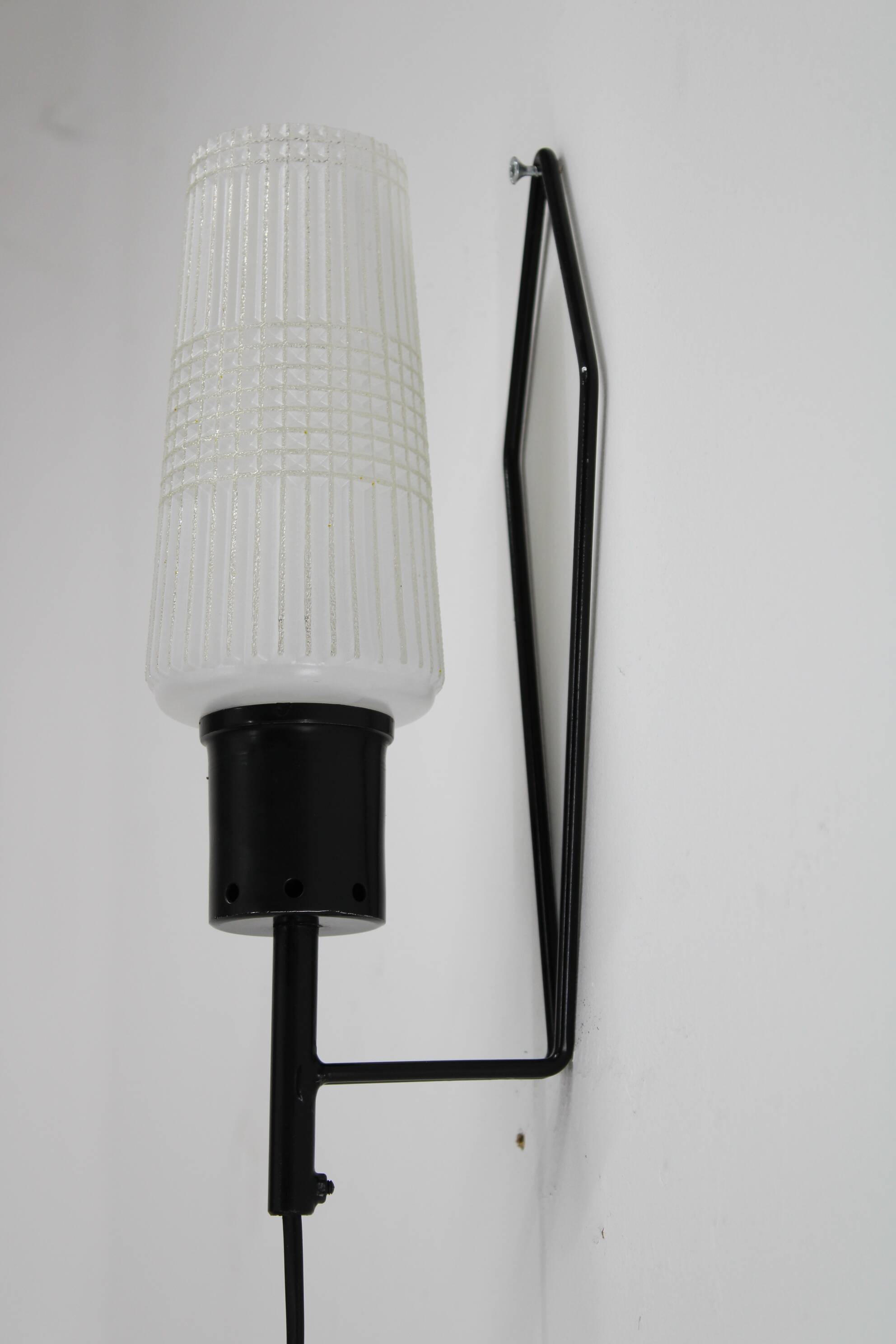 1970s Glass Wall Light , Czechoslovakia