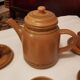 Coffee service or tea in Sarguemine sandstone from the 'Art Workshop of Lorraine'
