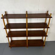 Mid-century modernist teak stick wall cabinet attributed to Willem Lutjens for Gouda Den Boer, 1950s