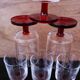 6 ruby red Cavalier footed white wine glasses Luminarc