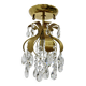 Palwa crystal flush mount by Ernst Palme, brass pineapple, 1960s, Germany