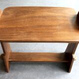 Table d’appoint brutaliste en bois exotique, 50’s.
