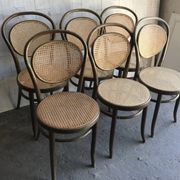 Dining Chairs in Wood Cane, Germany, 1960s, Set of 6