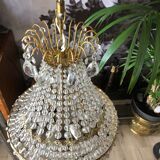 Crystal and brass chandelier