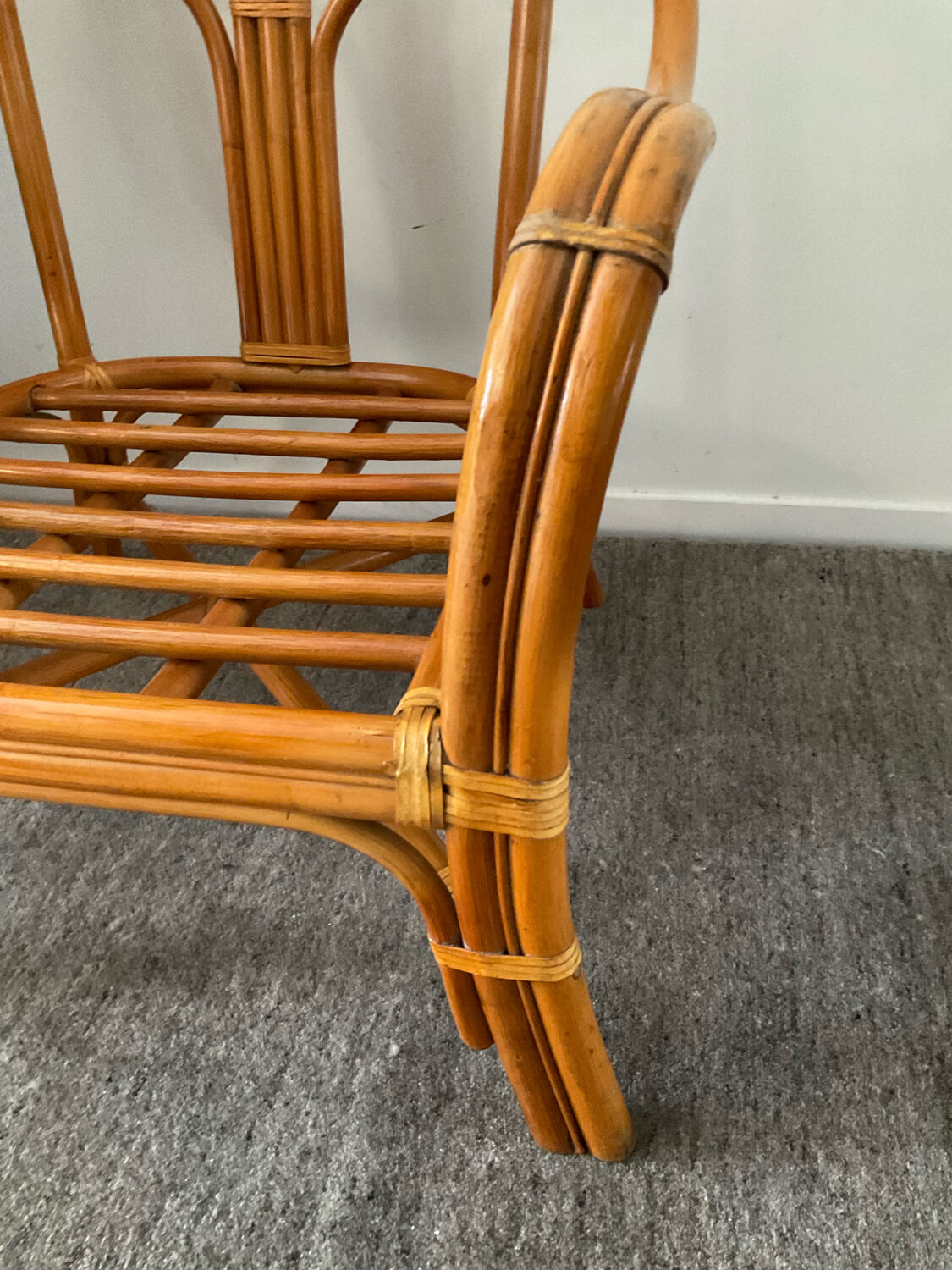 Vintage rattan armchair 70s