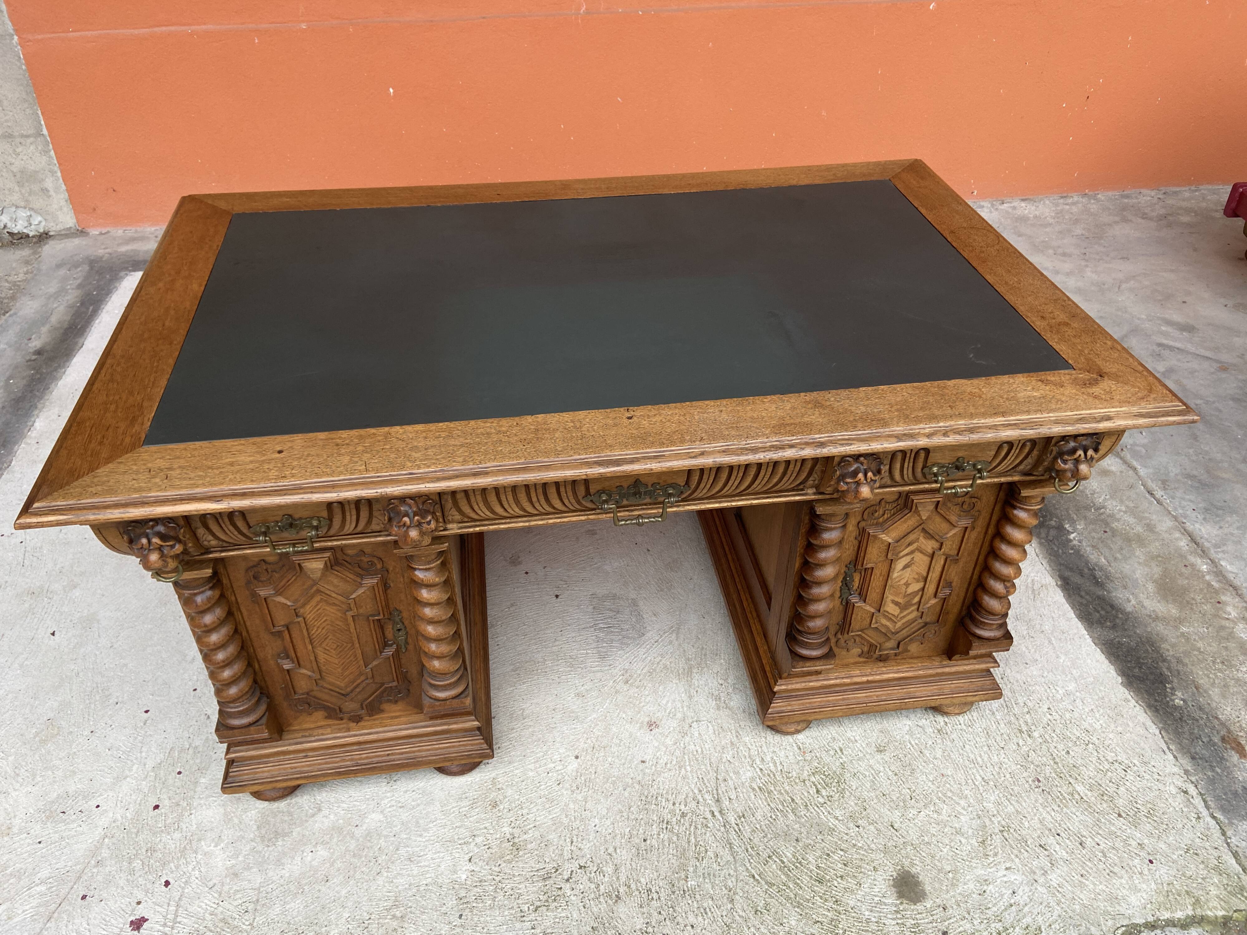 Renaissance style flat desk 1900