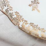 Lot de 4 assiettes plates Limoges FD Chauvigny blanc doré motif Rose