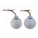 Pair of frosted glass wall lights with brass attachments, circa 1970