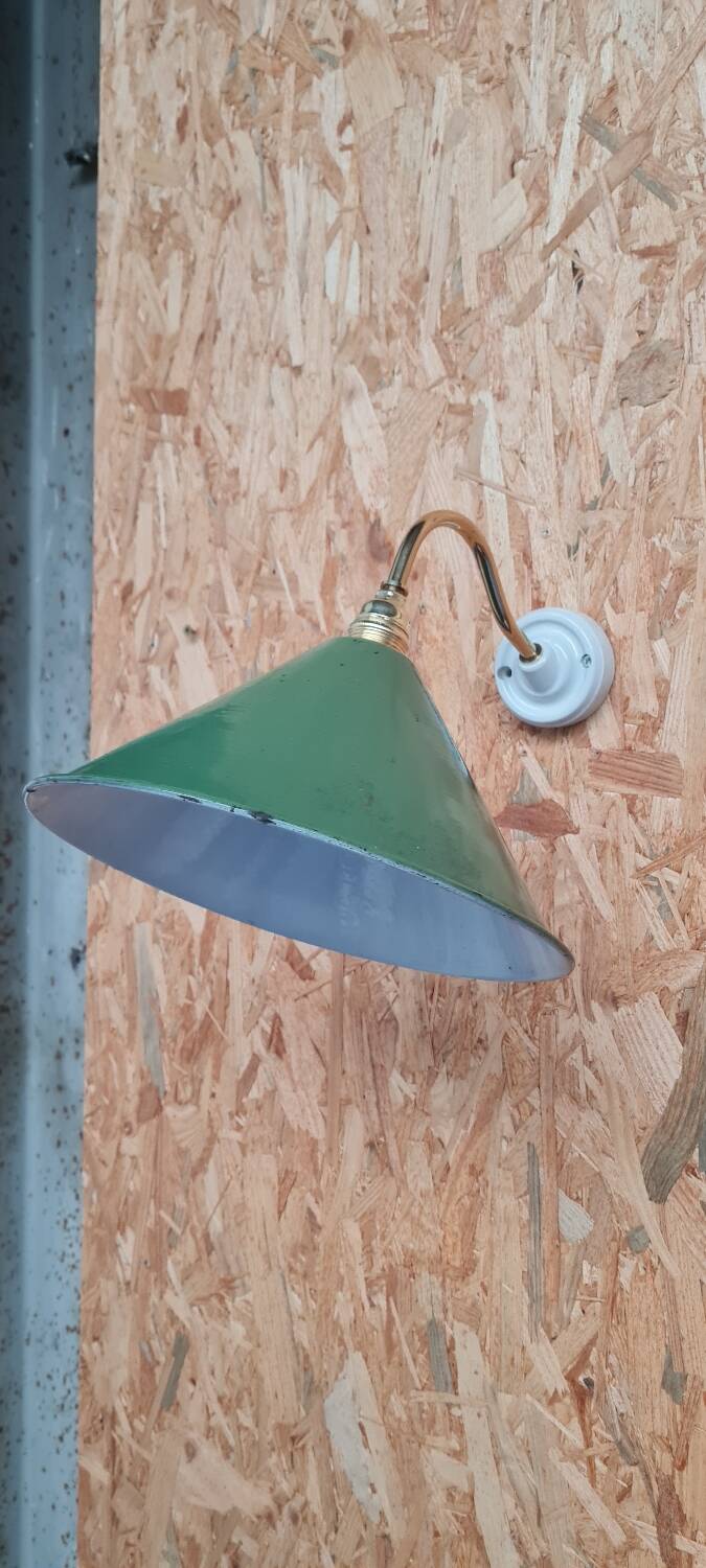 Vintage enameled sheet metal wall light