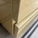 Vintage Bedside Table Jean-Claude Mahey - Beige Lacquer & Brass (Year)