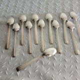 12 moka spoons in silver metal art deco