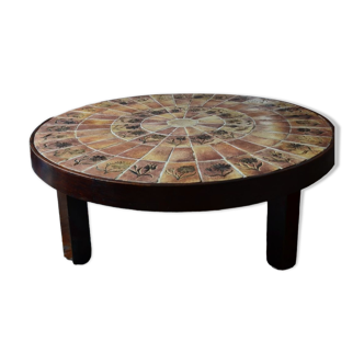 Vallauris coffee table in roger capron style